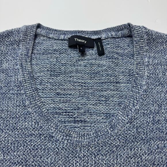 THEORY Scoop Neck Prosecco Pullover Sweater Blue Marble Size Small - Picture 4 of 7